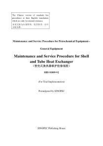 SHS 01009-1992 (英文版) 管壳式换热器维护检修规程