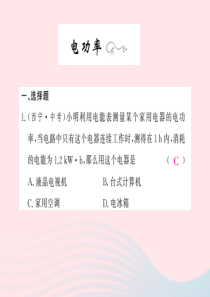 四川省绵阳市2019年中考物理 电功率专题精炼复习课件