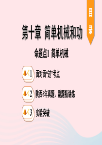 陕西省2020年中考物理一轮复习 基础考点一遍过 第十一章 简单机械和功 命题点1 简单机械课件