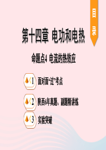 陕西省2020年中考物理一轮复习 基础考点一遍过 第十五章 电功和电热 命题点4 电流的热效应课件