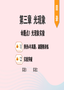 陕西省2020年中考物理一轮复习 基础考点一遍过 第三章 光现象 命题点3 光现象实验课件