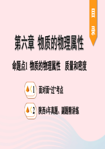 陕西省2020年中考物理一轮复习 基础考点一遍过 第六章 物质的物理属性 命题点1 物质的物理属性 