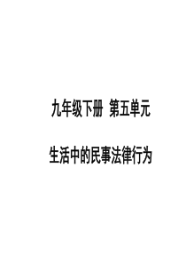 山东省聊城市2019年中考道德与法治 九下 第五单元 生活中的民事法律行为复习课件