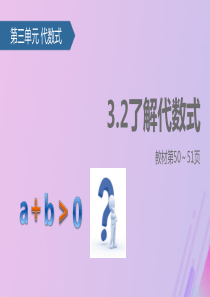 七年级数学上册 3.2 代数式（1）了解代数式课件 苏科版