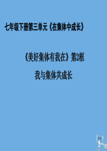 七年级道德与法治下册 第三单元 在集体中成长 第八课 美好集体有我在 第二框《我与集体共成长》教学课