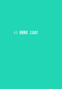 九年级政治全册 第四单元 情系中华 放眼未来 4.3 迎接挑战 立志成才（第1课时）习题课件 粤教版