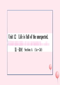 九年级英语全册 Unit 12 Life is full of the unexpected第一课时