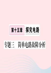 九年级物理全册 专题三 简单电路故障分析习题课件 （新版）沪科版