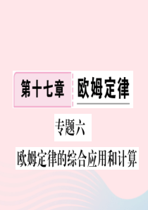 九年级物理全册 专题六 欧姆定律的综合应用和计算习题课件 （新版）新人教版