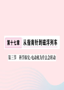 九年级物理全册 第十七章 第三节 科学探究：电动机为什么会转动习题课件 （新版）沪科版