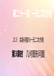 九年级数学上册 第21章 一元二次方程 21.3 实际问题与一元二次方程（第3课时 几何图形问题）习