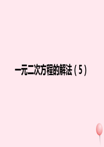 九年级数学上册 第1章 一元二次方程 1.2 一元二次方程的解法（5）课件（新版）苏科版