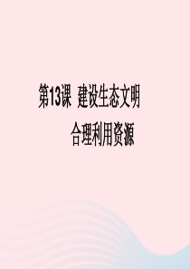 九年级道德与法治下册 第四单元 践行发展战略 第13课 建设生态文明 第2框《合理利用资源》课件 苏