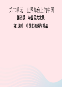 九年级道德与法治下册 第二单元 世界舞台上的中国 第四课 与世界共发展 第1框 中国的机遇与挑战习题