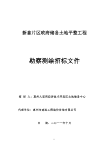 新畲片区政府储备土地平整工程勘察招标文件