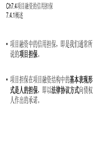 项目投资融资课件CH74项目融资的信用担保