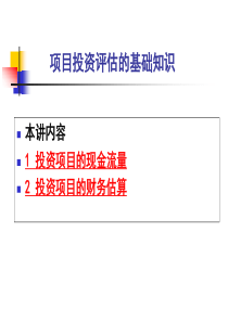 项目投资评估的基础知识