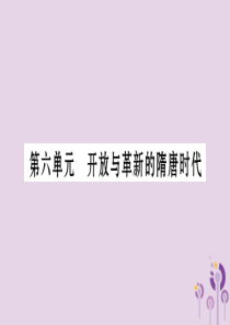 湖南省2019年中考历史复习 第一篇 教材系统复习 第1板块 中国古代史 第6单元 开放与革新的隋唐