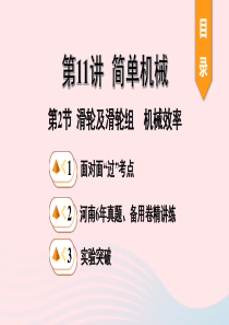 河南省2020年中考物理一轮复习 基础考点一遍过 第11讲 简单机械 第2节 滑轮及滑轮组 机械效率