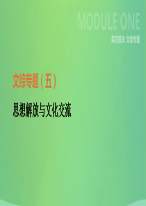 河北省2019年中考历史复习 第四模块 文综专题05 思想解放与文化交流课件