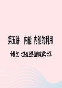 广东省2020中考物理一轮复习 第五讲 内能 内能的利用 命题点3 比热容及热值的理解与计算课件