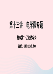 广东省2020中考物理一轮复习 第十三讲 电学微专题 微专题7 伏安法实验 命题点3 测小灯泡电功率