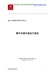 世联德丰房地产擎天华庭开盘执行报告