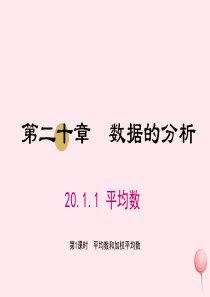 八年级数学下册 第二十章 数据的分析 20.1 数据的集中趋势 20.1.1 平均数（第1课时 平均