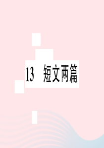 安徽省2020春九年级语文下册 第四单元 13短文两篇习题课件 新人教版