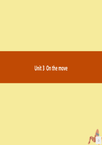 2020新教材高中英语 Unit 3 On the move Section A Starting 