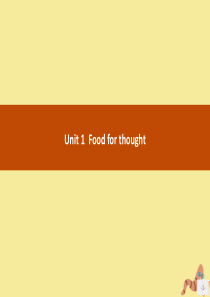 2020新教材高中英语 Unit 1 Food for thought Section A Star