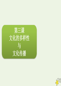 2020届高三政治一轮复习 第十单元 第三课 文化的多样性与文化传播课件（必修3）