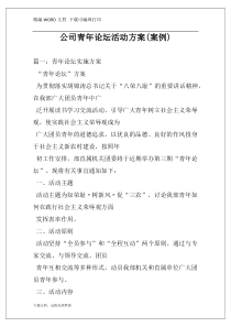 公司青年论坛活动方案(案例)