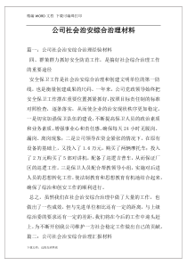 公司社会治安综合治理材料