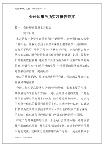 会计师事务所实习报告范文