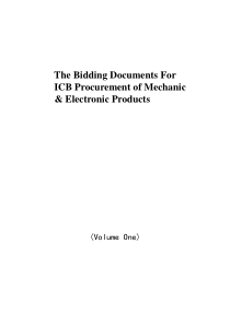 机电产品采购国际竞争性招标文件英文范本