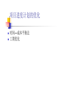 项目的进度计划优化