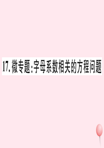 2019秋七年级数学上册 微专题 字母系数相关的方程问题课件（新版）冀教版