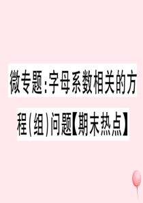 2019秋七年级数学上册 微专题 字母系数相关的方程（组）问题（期末热点）习题课件（新版）沪科版