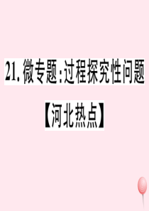 2019秋七年级数学上册 微专题 过程探究性问题（河北热点）课件（新版）冀教版