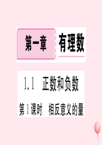 2019秋七年级数学上册 第一章 有理数 1.1 正数和负数第1课时 相反意义的量习题课件（新版）冀