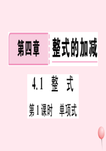 2019秋七年级数学上册 第四章 整式的加减 4.1 整式第1课时 单项式习题课件（新版）冀教版