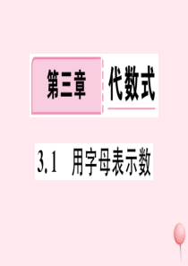 2019秋七年级数学上册 第三章 代数式 3.1 用字母表示数习题课件（新版）冀教版