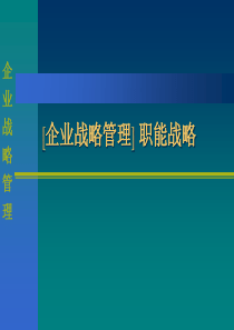 企业战略管理--职能战略（PPT 24页）