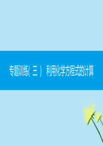 2019秋九年级化学上册 第五单元 化学方程式 专题训练（三）利用化学方程式的计算同步课件 （新版）