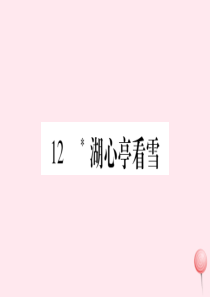 2019年秋九年级语文上册 第三单元 12 湖心亭看雪习题课件 新人教版