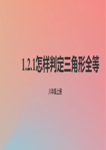 2019年秋八年级数学上册 第1章 全等三角形 1.2 全等三角形 1.2.1 怎样判定三角形全等课