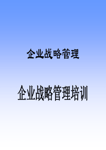 企业战略管理培训