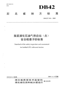 DB42∕T 560-2009 瓶装液化石油气供应站(点)安全检查评价标准