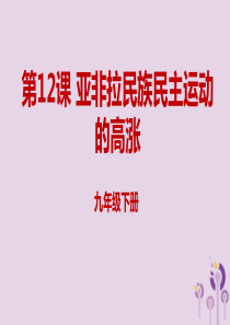 2019年春九年级历史下册 第三单元 第一次世界大战和战后初期的世界 3.12 亚非拉民族民主运动的